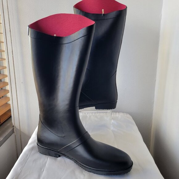 NWT - Capelli of New York Tall Black Matte Rubber Rain Boots (Size 10) - Picture 14 of 14